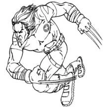 Malvorlage Wolverine im Sprung zur Aktion