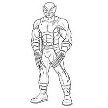 Malvorlage Wolverine stehend mit ausgefahrenen Krallen