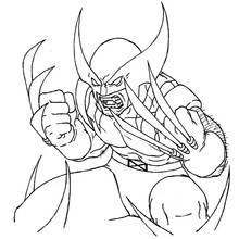 Malvorlage Wolverine mit ausgefahrenen Krallen in wilder Pose