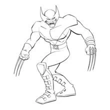Malvorlage Wolverine im Angriff mit ausgefahrenen Krallen