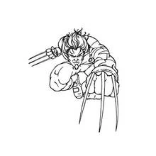 Malvorlage Wolverine im Sprung mit ausgefahrenen Krallen