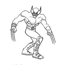 Malvorlage Wolverine in Kampfhaltung mit ausgefahrenen Krallen