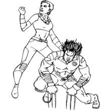 Malvorlage Wolverine kauernd mit einer X-Men-Kollegin