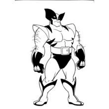 Malvorlage Wolverine in Kampfhaltung