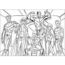 Malvorlage Wolverine und sein Team um Professor X