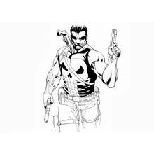 Malvorlage Wolverine bewaffnet mit Totenkopf-Emblem