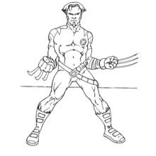 Malvorlage Wolverine in Kampfhaltung