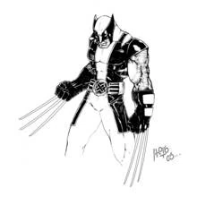 Malvorlage Wolverine kampfbereit mit ausgefahrenen Krallen