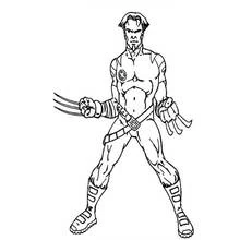 Malvorlage Wolverine stehend mit ausgefahrenen Krallen