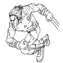 Malvorlage Wolverine läuft mit ausgefahrenen Krallen