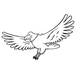 Malvorlage Adler fliegt mit ausgebreiteten Flügeln