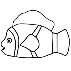 Malvorlage Clownfisch beim Schwimmen