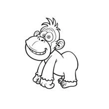 Malvorlage Zeichentrick-Gorilla auf allen vieren