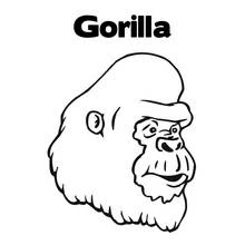Malvorlage Gorilla Kopf von vorne