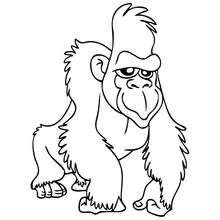 Malvorlage Gorilla auf allen vieren stehend