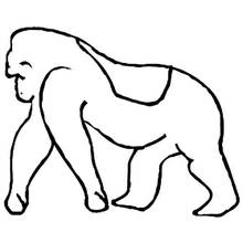Malvorlage Gorilla auf allen vieren gehend