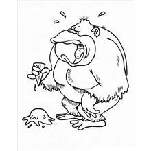 Malvorlage Gorilla weint über heruntergefallenes Eis