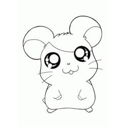 Malvorlage Hamster steht mit großen Augen da