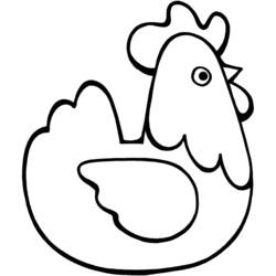 Malvorlage Huhn mit rundem Körper