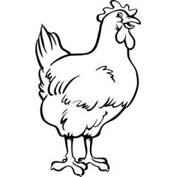 Malvorlage Huhn steht in stolzer Haltung