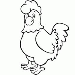 Malvorlage Huhn steht stolz da