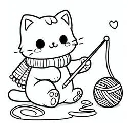Kawaii Katze - Kostenlose Ausmalbilder zum Ausdrucken