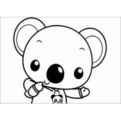 Malvorlage Koala mit Panda-T-Shirt