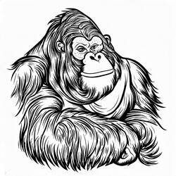 Malvorlage Orang-Utan mit verschränkten Armen