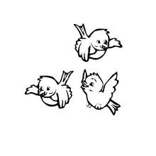Malvorlage Drei fliegende Vögel Malvorlage Drei fliegende Vögel