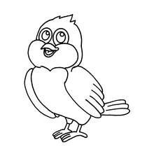 Malvorlage Comic-Vogel mit großen Augen Malvorlage Comic-Vogel mit großen Augen