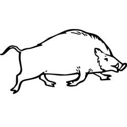 Malvorlage Wildschwein läuft im Profil