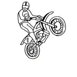 Malvorlage Motocross-Fahrer beim Wheelie Malvorlage Motocross-Fahrer beim Wheelie