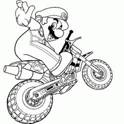 Malvorlage Mario auf einem Motocross-Motorrad Malvorlage Mario auf einem Motocross-Motorrad