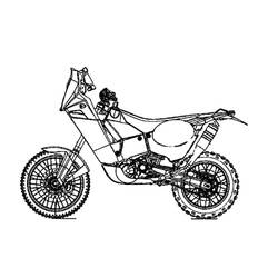 Malvorlage Motocross-Motorrad in der Seitenansicht Malvorlage Motocross-Motorrad in der Seitenansicht