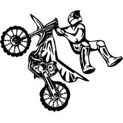Malvorlage Motocross-Fahrer bei einem Trick Malvorlage Motocross-Fahrer bei einem Trick