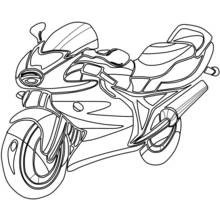 Malvorlage Sportmotorrad mit stromlinienförmiger Verkleidung
