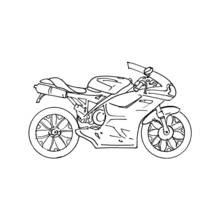 Malvorlage Sportmotorrad in seitlicher Ansicht
