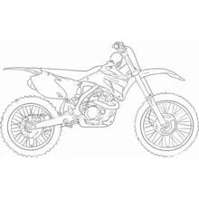 Malvorlage Motocross-Motorrad im Profil