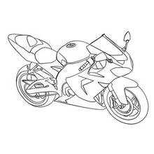 Malvorlage Sportmotorrad in Dreiviertelansicht