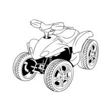 Malvorlage Quad mit vier Rädern und Sportsitz
