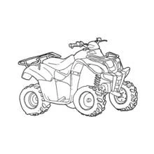Malvorlage Quad mit groben Stollenreifen