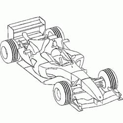 Malvorlage Rennwagen der Formel 1 aus der Dreiviertelansicht