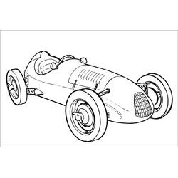 Malvorlage Klassischer Rennwagen mit offenem Cockpit