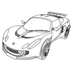 Malvorlage Rennwagen mit Heckspoiler