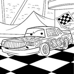 Malvorlage Chick Hicks Rennwagen Nummer 86