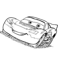 Malvorlage Lightning McQueen rast über die Strecke