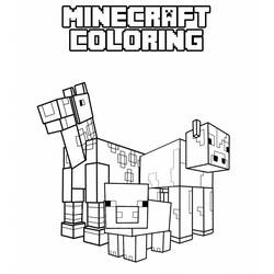 Malvorlage Minecraft Pferd, Schwein und Kuh zusammen
