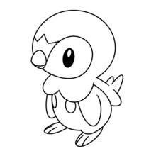 Malvorlage Pokémon Piplup steht ruhig