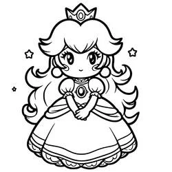 Prinzessin Peach - Kostenlose Ausmalbilder zum Ausdrucken