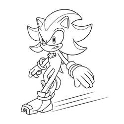 Malvorlage Sonic Shadow beim schnellen Laufen